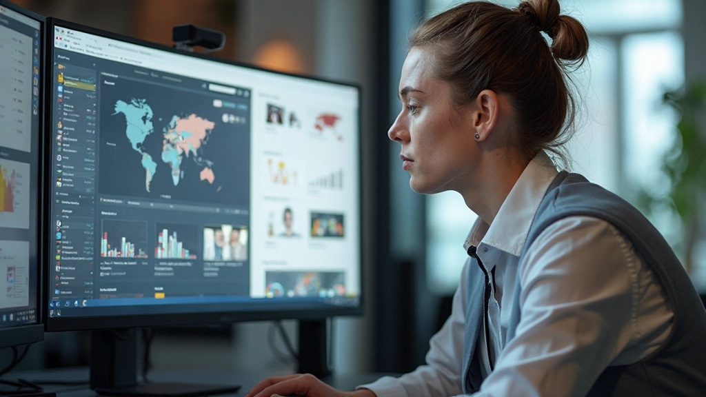 Designer vergelijkt design-elementen op twee schermen, een voor Westerse en een voor Oost-Aziatische markt