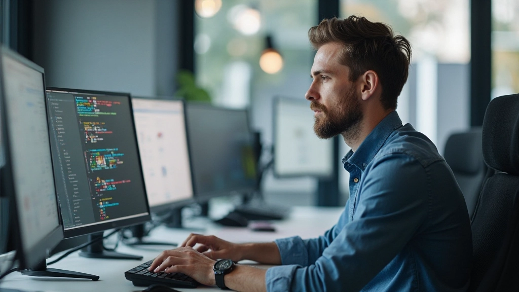 Webontwikkelaar controleert meertalige website-rendering op meerdere browservensters met verschillende talen