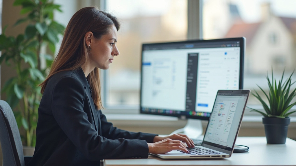 Laptop-scherm met internationaal team dat samenwerkt aan meertalige content en design elementen